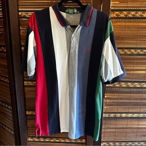 🌟3/$20🌟 VINTAGE 90s Knights of Round Table Vertical Stripe Polo size L